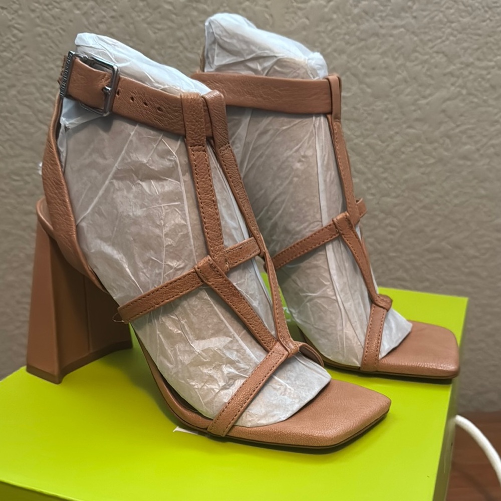 Gianni Bini Tan Heeled Sandals with Block Heel